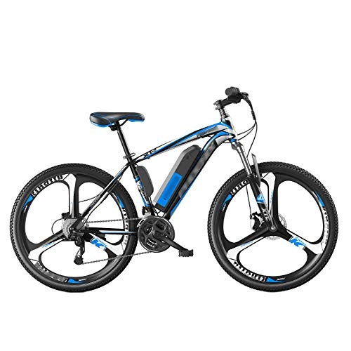 Vélos de montagne électriques : Vélo à batterie au lithium de 26 pouces, vélo de montagne électrique, roues à une roue, 36V / 10Ah 250W Endurance 35km / 40KM / 50KM prennent en charge trois modes de fonctionnement, noir et bleu