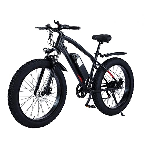 Vélos de montagne électriques : Vélo électrique pour adultes - 25 MPH - Pneus gras 48 V 14, 5 Ah - 750 W - Vélo de montagne de 66 cm - Vélo électrique (couleur : noir)