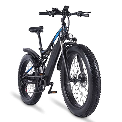 Vélos de montagne électriques : Vélo électrique VTT 1000W 48V, Tout-Terrain Fat 26" 4.0 Pneu et Batterie Lithium 17Ah avec Freins Hydrauliques [EU Stock