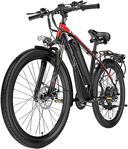 Vélos de montagne électriques : Vélo électrique Vélo de montagne électrique, bicyclette électrique imperméable de 400W 26 '' avec batterie lithium-ion de 48V 10, 4ah amovible pour adultes, 21 vitesses de batterie de la batterie au li