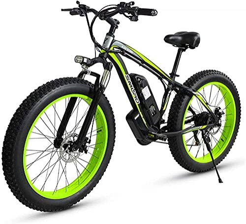 Vélos de montagne électriques : Vélo électrique Vélo de montagne électrique du pneu électrique de 26 pouces pour adultes, 350W Alliage d'aluminium Offroad Vélos de neige, 36 / 48V 10 / 15AH Batterie au lithium, 27Speed ​​(Couleur: V