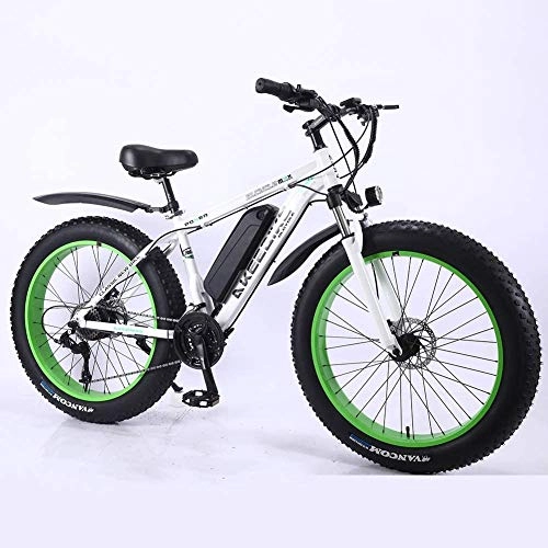 Vélos de montagne électriques : Vélos Vélos Hybrides De 26 ", Assistance électrique Pour Vélo De Montagne électrique, Batterie Lithium-ion Amovible 36 V 350 W, Vélos De Neige En Alliage D'aluminium Mountain E (Color:blanc, Size:10AH)