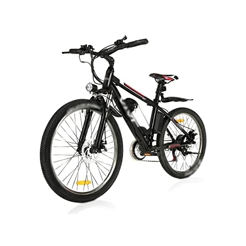 Vélos de montagne électriques : Wonzone ddzxc vélos électriques en plein air équitation 26 pouces VTT vélo électrique 21 vitesses en alliage d'aluminium double frein à disque (couleur : noir, taille : taille unique)
