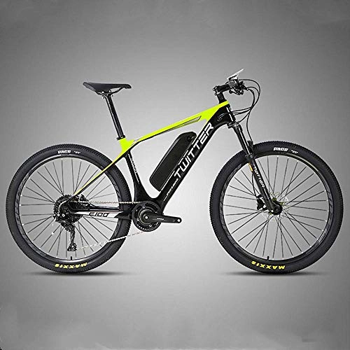 Vélos de montagne électriques : Xinxie1 Électrique de vélo de Montagne, 26 Pouces Pliant E-Bike avec des Super-légers en Alliage de magnésium 6 Spokes Roue intégrée, Premium Full Suspension et 21 Vitesses de Vitesse avec, Jaune