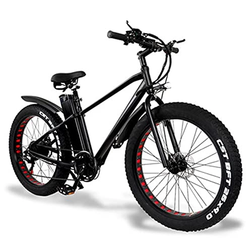 Vélos de montagne électriques : XZDM 48V Vélo De Neige Pliant E-Bike 26 Pouces Vélo De Montagne, Cyclomoteur Électrique Vélo De Montagne Électrique 15 Ah Batterie Au Lithium, Rouge