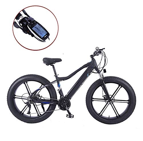 Vélos de montagne électriques : YZT QUEEN Vélos Électriques, Alliage D'aluminium Montagne Or Vélo Roue Épaisse Neige Vélo 27 Vitesses, 26"36 V 10AH 350 W Caché Amovible Batterie Au Lithium Vélo, Noir