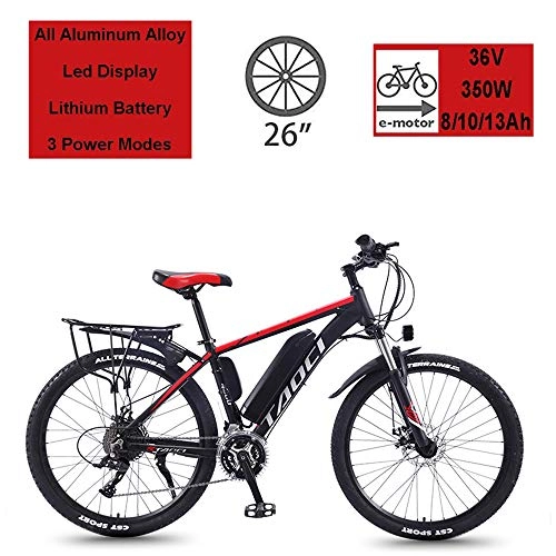 Vélos de montagne électriques : ZLZNX Vélos électriques pour Adultes, Vélos en Alliage de Magnésium Ebikes Tout Terrain, 26"36V 350W 13Ah Batterie au Lithium-ION Amovible Mountain Ebike pour Hommes, A, 13AH21Speed