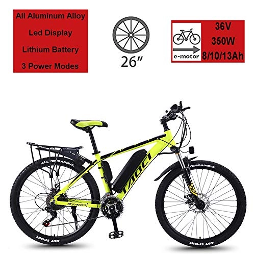 Vélos de montagne électriques : ZLZNX Vélos électriques pour Adultes, Vélos en Alliage de Magnésium Ebikes Tout Terrain, 26"36V 350W 13Ah Batterie au Lithium-ION Amovible Mountain Ebike pour Hommes, C, 13AH30Speed