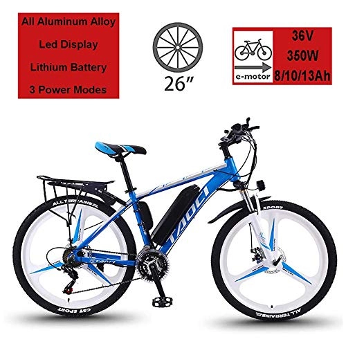 Vélos de montagne électriques : ZLZNX Vélos électriques pour Adultes, Vélos en Alliage de Magnésium Ebikes Tout Terrain, 26"36V 350W 13Ah Batterie au Lithium-ION Amovible Mountain Ebike pour Hommes, E, 8AH21Speed