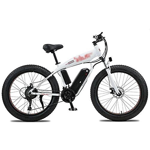 Vélos de montagne électriques : ZWHDS 26 Pouces électrique électrique-350W vélo de Neige vélo électrique Vélo de Montagne électrique 4.0 Pneu à Pneu eurcike 36v13ah Batterie au Lithium (Color : White)