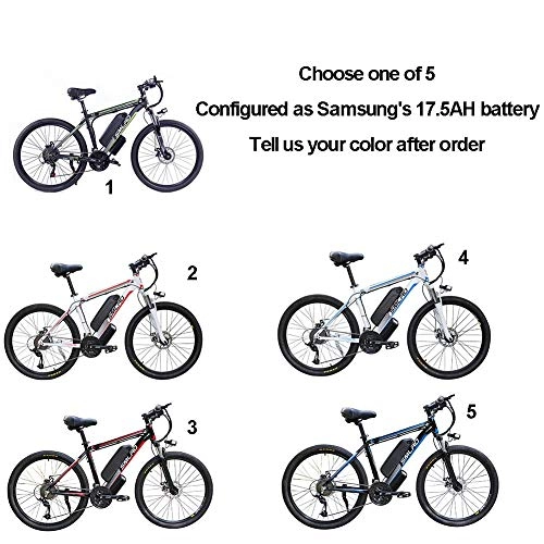 Vélos de montagne électriques : ZXL Vélos Électriques Pour Adultes, Vélo En Alliage D'Aluminium 360W Amovible Batterie Au Lithium-Ion 48V / 10Ah Vtt / Trajet Domicile-Travail Ebike, Blanc Rouge, Samsung 's 17, 5 Ah
