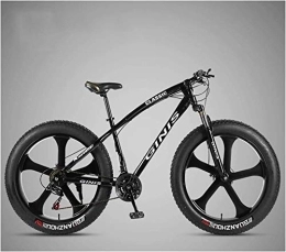 WEN Bici 26 pollici bicicletta della montagna, in acciaio ad alto carbonio Telaio Fat Tire Mountain Trail bike, mountain bike donne Hardtail uomo con Dual Disc Brake ( Color : Black , Size : 27 Speed 5 Spoke )