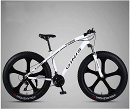 Aoyo Bici 26 pollici bicicletta della montagna, in acciaio ad alto carbonio Telaio Fat Tire Mountain Trail bike, mountain bike donne Hardtail uomo con Dual Disc Brake (Color : White)