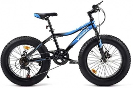 SYCY Fat Tyre Mountain Bike Bicicletta da Montagna a 7 velocità da 20 26 Pollici Fat Tire Bicycle for Dirt Sand Snow Steel o Telaio in Alluminio Freni a Doppio disco-20 Pollici Blu