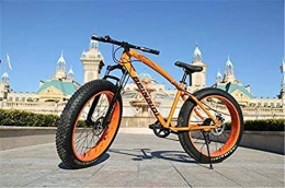 HCMNME Fat Tyre Mountain Bike Bicicletta durevole di alta qualit Bici Hardtail Montagna, doppio freno a disco Fat Tire Bike Cruiser, -alto tenore di carbonio telaio in acciaio, sedile regolabile in bicicletta Telaio in lega con fr