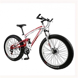 HCMNME Fat Tyre Mountain Bike Bicicletta durevole di alta qualit Fat Tire Mountain Bike della bicicletta for donne degli uomini, con sospensione totale MBT bici leggera in acciaio alto tenore di carbonio Telaio e doppio freno a d