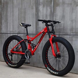 HCMNME Fat Tyre Mountain Bike Bicicletta durevole di alta qualit Mens 26 pollici Fat Tire Mountain bike, biciclette Spiaggia Neve, doppio freno a disco Cruiser biciclette, lega di alluminio ruote leggere ad alta acciaio al carbon