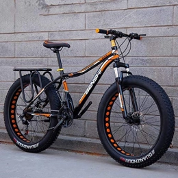 HCMNME Fat Tyre Mountain Bike Bicicletta durevole di alta qualit Mens Fat Tire Mountain bike, Spiaggia Neve bici, leggero ad alta acciaio al carbonio Telaio della bicicletta, doppio freno a disco Cruiser Bikes, 24 pollici Ruote T