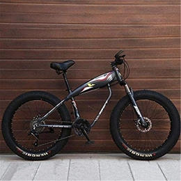 HCMNME Fat Tyre Mountain Bike Bicicletta durevole di alta qualit Mountain Bike della bicicletta for gli adulti, Fat Tire Hardtail MBT Bike, ad alta acciaio al carbonio Telaio, doppio freno a disco, 26 pollici Ruote Telaio in lega