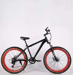 HCMNME Fat Tyre Mountain Bike Bicicletta durevole di alta qualità Mens adulti Fat Tire Mountain bike, doppio freno a disco Spiaggia Neve biciclette, ad alta acciaio al carbonio telaio Cruiser Bikes, 26 pollici Fiamma Ruote Telaio