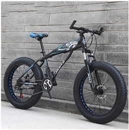 YZPTYD Fat Tyre Mountain Bike Biciclette for adulti di montagna, delle ragazze dei ragazzi Fat Tire Mountain Trail Bike, doppio freno a disco for mountain bike hardtail, acciaio di alta carbonio Telaio, Bicicletta, Blu E, 26 polli