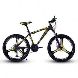 Dsrgwe Fat Tyre Mountain Bike Dsrgwe Mountain Bike, 26inch Mountain Bike, Biciclette in Acciaio Hardtail Montagna, Doppio Freno a Disco e Sospensione Anteriore, Rotella di Magnetico (Color : Black+Yellow, Size : 21 Speed)