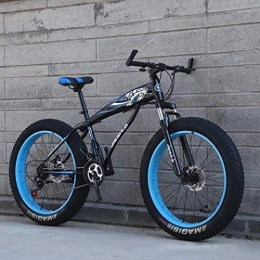 GAOLIQIN Fat Tyre Mountain Bike GAOLIQIN 24" / 26" Mountain Bike, Bike Ruota Neve, 24 Marce a Doppia Freno a Disco, Forte Ammortizzante della Forcella Anteriore, Outdoor off-Road Beach Bike, F, 24 inch