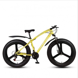 HCMNME Fat Tyre Mountain Bike HCMNME Mountain Bikes, Beach da 26 Pollici off-Road Beach Snowmobile Super Wide 4.0 Big Tire Mountain Bike Bike a Tre coltelli Telaio in Lega con Freni a Disco (Color : Yellow, Size : 24 Speed)