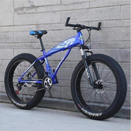 HCMNME Fat Tyre Mountain Bike HCMNME Mountain Bikes, Bici da Neve a 24 Pollici velocità variabile Ultra-Wide velocità velocità 4.0 Bici da Neve Telaio in Lega con Freni a Disco (Color : Blue, Size : 24 Speed)