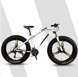 HCMNME Fat Tyre Mountain Bike HCMNME Mountain Bikes, velocità variabile da 26 Pollici Beach Beach Snowmobile Super Wide Tire Mountain Bike Bike Tre coltelli Telaio in Lega con Freni a Disco (Color : White, Size : 24 Speed)