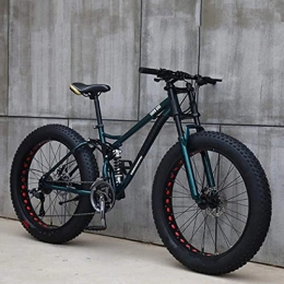 HGDM Fat Tyre Mountain Bike HGDM Mountain Bike, Mountain Bike Hardtail Fat Tire, Telaio A Doppia Sospensione E Forcella Ammortizzata Mountain Bike per Tutti I Terreni, Raggi Neri, 24'' / 24 Speed