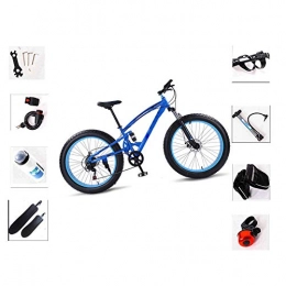 LCLLXB Fat Tyre Mountain Bike LCLLXB Bicicletta all'aperto, Mountain Bike per Adulti, Mountain Trail Bike Biciclette in Acciaio ad Alto tenore di Carbonio, Fat Bike 7 / 21 velocità, A, 7-Speed