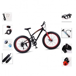 LCLLXB Fat Tyre Mountain Bike LCLLXB Bicicletta all'aperto, Mountain Bike per Adulti, Mountain Trail Bike Biciclette in Acciaio ad Alto tenore di Carbonio, Fat Bike 7 / 21 velocità, B, 21-Speed