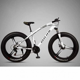 GASLIKE Bici Mountain bike Bicicletta per adulti, 26 × 4, 0 pollici Fat Tire MTB Bike, telaio in acciaio al carbonio ad alta resistenza, forcella anteriore ammortizzante e freno a doppio disco, Bianca, 30 speed