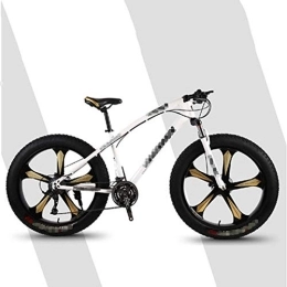 Fat Tyre Mountain Bike Mountain Bike da 26 Pollici, Pneumatico Largo 24 / 24 / 27 Speed Snow Bicycle 21Speed White