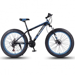 zhtt Fat Tyre Mountain Bike Mountain bike, mountain bike a 24 velocità, mountain bike da 27, 5 pollici con pneumatici grassi, telaio in acciaio ad alto tenore di carbonio, mountain bike per tutti i terreni da donna da uomo con f