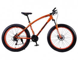  Fat Tyre Mountain Bike Mountainbike in alluminio per Jungen, M?dchen, 21 Gang Schaltung, Scheibenbremse 26 pollici 4.0 Reifen Rahmen Alu MTB arancione