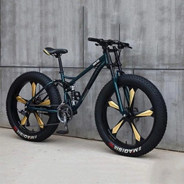 MW Fat Tyre Mountain Bike MW Bicicletta, Mountain Bike, 26 Pollici 7 / 21 / 24 / 27 Speed ​​Bike, Studenti delle Donne degli Uomini A velocità Variabile Bike, Fat Tire Mens Mountain Bike, Cyan, 24 Speed