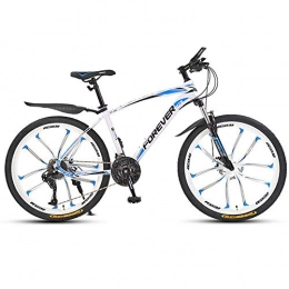 MW Fat Tyre Mountain Bike MW Bicicletta, Mountain Bike, Bicicletta della Strada, Hard Tail Bike, 26 Pollici Bici, Acciaio al Carbonio Adulta della Bicicletta, 21 / 24 / 27 / 30 Speed ​​Bike, White Blue, 30 Speed