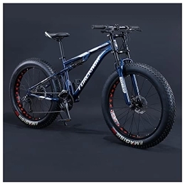 NENGGE Fat Tyre Mountain Bike NENGGE Mountain Bike da 26 / 24 Pollici, Fat Bike da Montagna con Pneumatici 4.0 Grassi, Uomo Donne Bicicletta Biammortizzata 7 / 21 / 24 / 27 / 30 velocità Biciclette Beach Neve, Blu, 26 inch 7 Speed