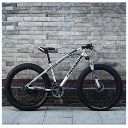 QMMD Fat Tyre Mountain Bike QMMD 24 Pollici / 26 Pollici Mountain Bike, Adulti Grande Pneumatico Mountain Bike, 7-21-24-27- velocità Front Suspension Mountain Bike, Fat Bike da Montagna, 26 inch f Spokes, 7 Speed