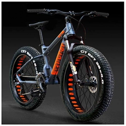 QMMD Fat Tyre Mountain Bike QMMD 26 Pollici Mountain Bike, 27 velocità Grande Pneumatico Biciclette, Fat Bike da Montagna, Front Suspension Mountain Bike, Telaio Alluminio Mountain Biciclette, A Orange Spokes, 27 Speed