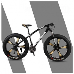 QMMD Fat Tyre Mountain Bike QMMD Mountain Bike 26 Pollici, Adulti Hardtail Mountainbike, Fat Bike da Montagna, Telaio in Acciaio ad Alto Tenore di Carbonio, Front Suspension Mountain Bike, Black 5 Spokes, 27 Speed