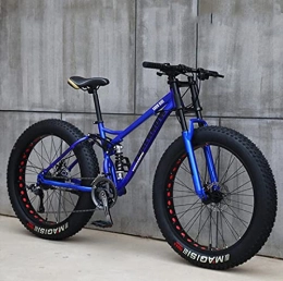 SFSGH Fat Tyre Mountain Bike SFSGH Mountain Bike, Mountain Bike Hardtail da 26 Pollici con Pneumatici Fat, Telaio a Doppia Sospensione e Forcella Ammortizzata per Mountain Bike all-Terrain Raggi Blu- 27SPD