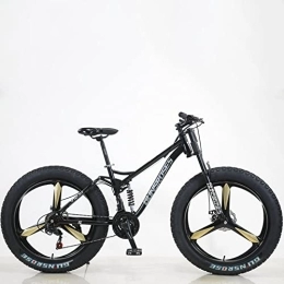 TAURU Fat Tyre Mountain Bike TAURU 26 pollici Highway Bicicletta SnowBike Mountain Bike Dual Disc Brake Bike per uomo donna adulto bicicletta telaio del veicolo in acciaio al carbonio (24 velocità, nero)