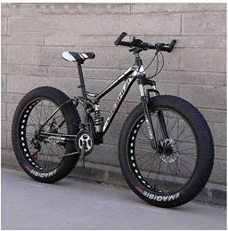 WEN Bici WEN Biciclette for Adulti Montagna, Fat Tire Doppio Freno a Disco for Mountain Bike Hardtail, Big Ruote di Bicicletta, in Acciaio ad Alto Carbonio Telaio (Color : New Black, Size : 24 inch 21 Speed)