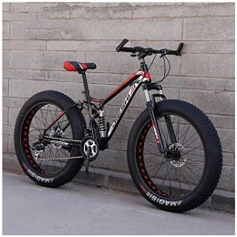 WEN Bici WEN Biciclette for Adulti Montagna, Fat Tire Doppio Freno a Disco for Mountain Bike Hardtail, Big Ruote di Bicicletta, in Acciaio ad Alto Carbonio Telaio (Color : New Red, Size : 26 inch 21 Speed)