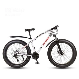 WJSW Fat Tyre Mountain Bike WJSW Biciclett26 Pollici mountabike Fat Tire Adulti, Telaio MTB Acciaio ad Alto tenore Carbonio con Sedile Regolabile, forcellammortizzata, Pedali PVC e Doppio Freno Disco