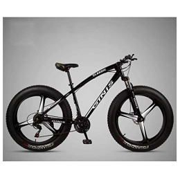 WJSW Fat Tyre Mountain Bike WJSW Biciclett26 Pollici mountabike, Telaio Acciaio ad Alto tenore di Carbonio, Pneumatici mountabike Pista, mountabike Uomo Hardtail con Doppio Freno Disco, Nero, 24 velocità, 3 Raggi