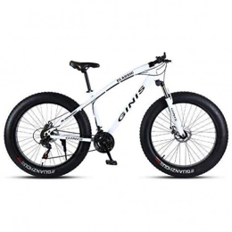 WJSW Fat Tyre Mountain Bike WJSW Biciclette da Montagna Hardtail - 26 Pollici Freni a Doppio Disco in Acciaio al Carbonio Sport per Il Tempo Libero Bici da Strada per Città (Colore: Bianco, Dimensioni: 21 velocità)